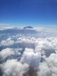 De Rinjani vulkaan vanuit het vliegtuig