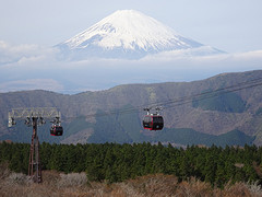 De Fuji vanaf een andere vulkaan te zien