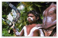 Aboriginal met boemerang