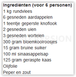 Potjiekos, ingredienten