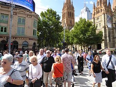 Bij Flinders station Melbourne