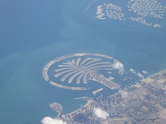The Palm & The World, kunstmatige eilanden voor de kust van Dubai, Verenigde Arabische Emiraten