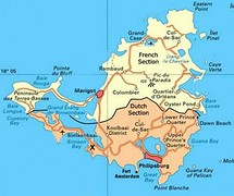kaart Sint Maarten/Saint Martin