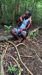 Gam: Our guide communicating with the red bird of paradise