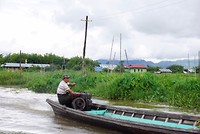 Bootje op Inle Lake