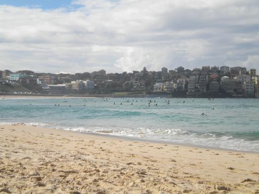 crowded Bondi beach, Sydney