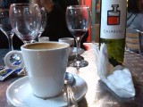 het eten heeft gesmaakt- de wijn is op - koffie toe