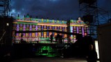 morgen Nationale feestdag (12 oktober) - lichtshow op de gevel van het paleis