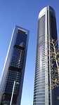 2 van de 4 wolkenkrabbers aan de Paseo de la Castellana, Madrid