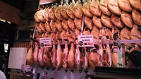 mercado san Miguel, ham van 100 gram voor €19,50!!