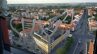 uitzicht vanaf de Skybar op de 21e etage