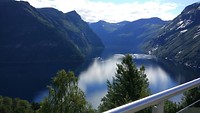 zicht op Geiranger fjord