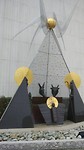 de kerststal buiten op het plein