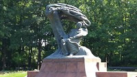 Lazienki park met monument Chopin