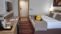 ruime kamer - groot bed - t.v. - koelkastje etc