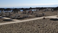 het strand van Fuengirola op nieuwjaarsdag