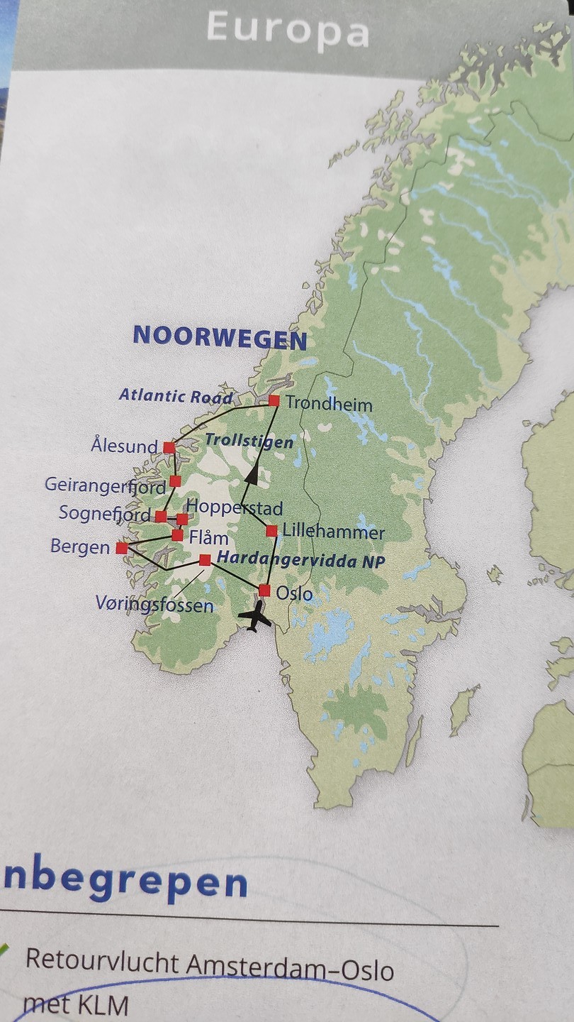 route Noorwegen