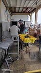 aan de vissershaven wordt gewerkt