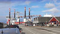 we gaan met de ferry naar het Waddeneiland Fano