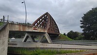 Op weg naar IJlst, op de fiets. viaduct krüsrak