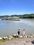 De Inn komt in de Donau, kleurverschil is te zien
