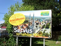 Ingang van de camping