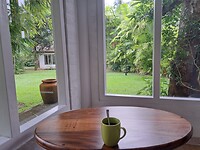 Genieten van kopje koffie