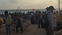 Zonsondergang bij Juhu beach