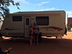 Jack and Elaine with their caravan