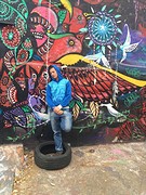 Gangnam style at the many graffiti paintings in Sao Paulo
