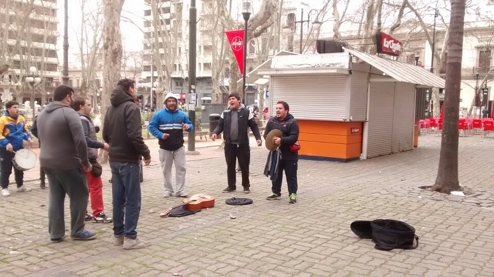 I knew one guy in Montevideo and saw coincidentally while he was playing with his band