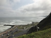 De stad ligt hoger dan de zee