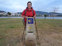 Zuil met de kilometerstand 100.001 km ( tot Santiago)