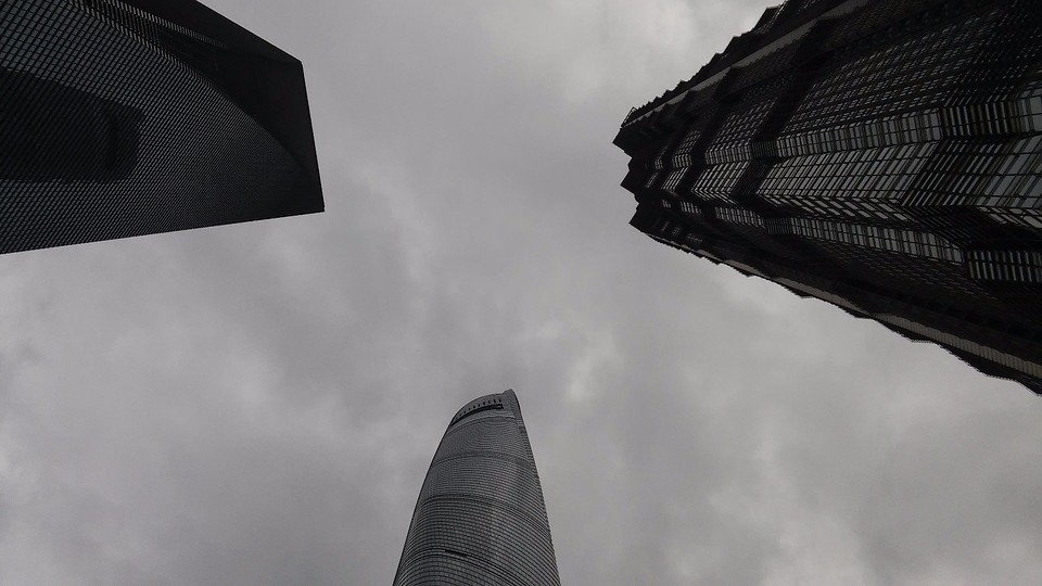 Drie torens in Pudong