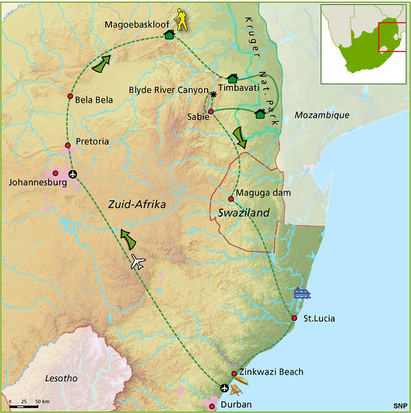 Route Zuid Afrika
