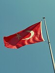 Turkse maan en ster vlag.