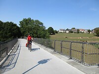 De eerste spoorbrug net buiten Aken