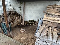 Het houthok helemaal opgeruimd