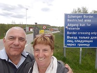 Grensovergang Noorwegen-Rusland.
