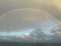 Regenboog tijdens ons etentje.