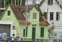 Groen houten huis