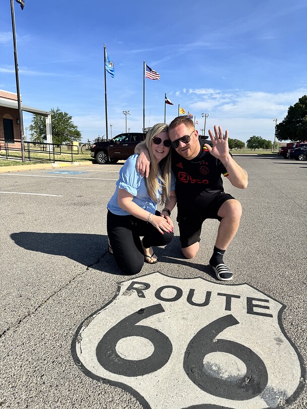 Bij het route 66 logo