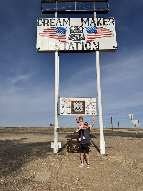 Midpoint van de route 66!