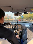 Terug naar het hotel met de taxi