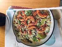 Mexican style prawns ans rice
