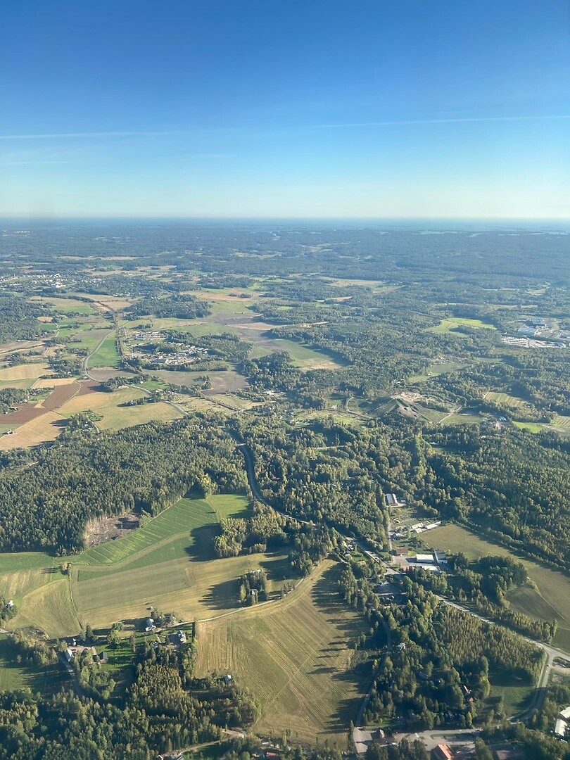 Fins landschap vanuit het vliegtuig