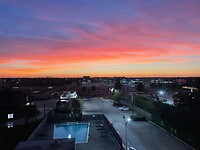 Zonsondergang vanuit ons hotel
