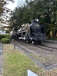 Trein bij monument