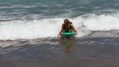 Sas aan het bodyboarden