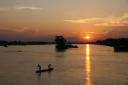 Zonsondergang over de Mekong